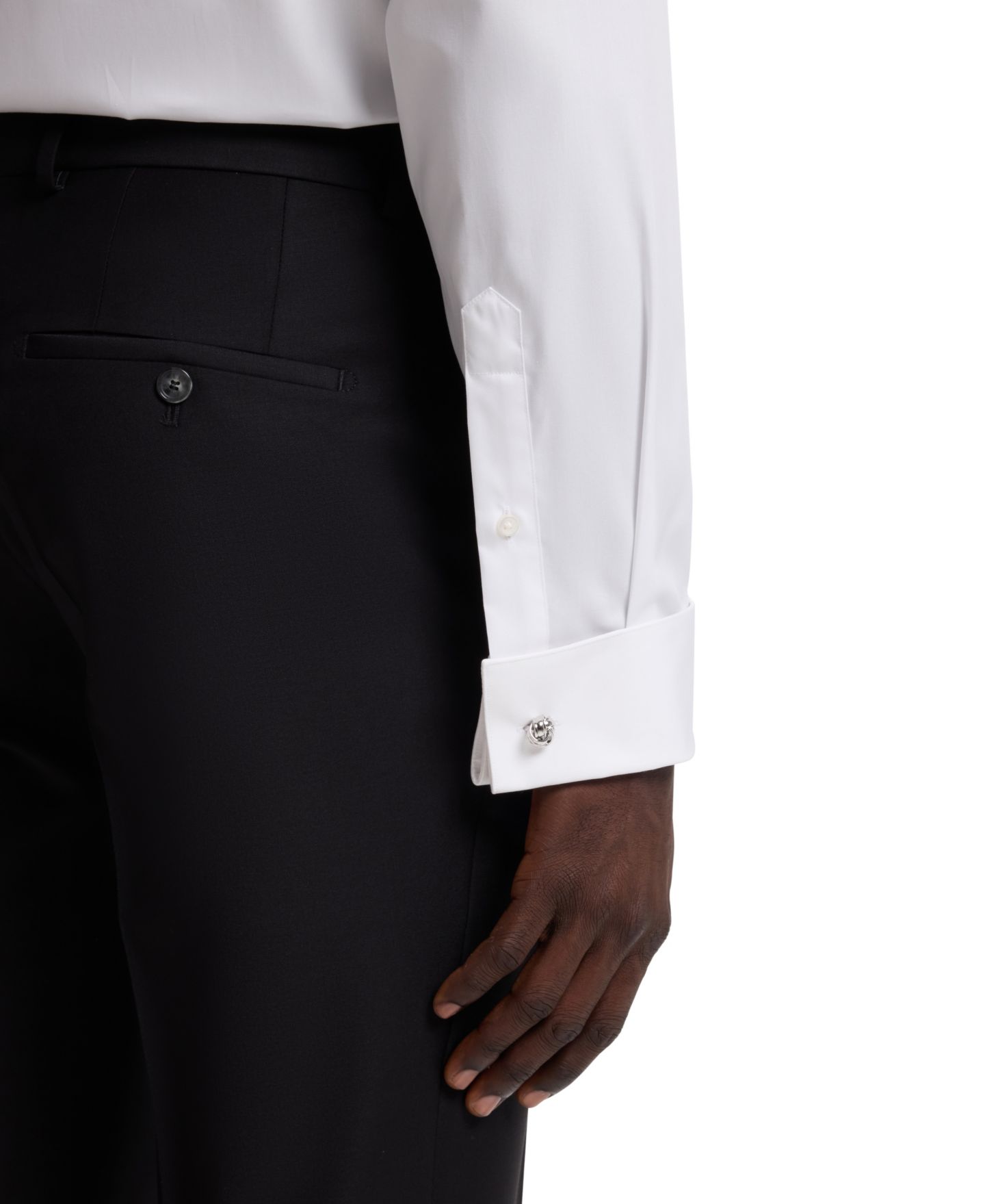 Мужская рубашка Hugo Boss Wrinkle-Free Cotton Poplin Regular-Fit Dress Shirt, цвет: Белый — фото 6