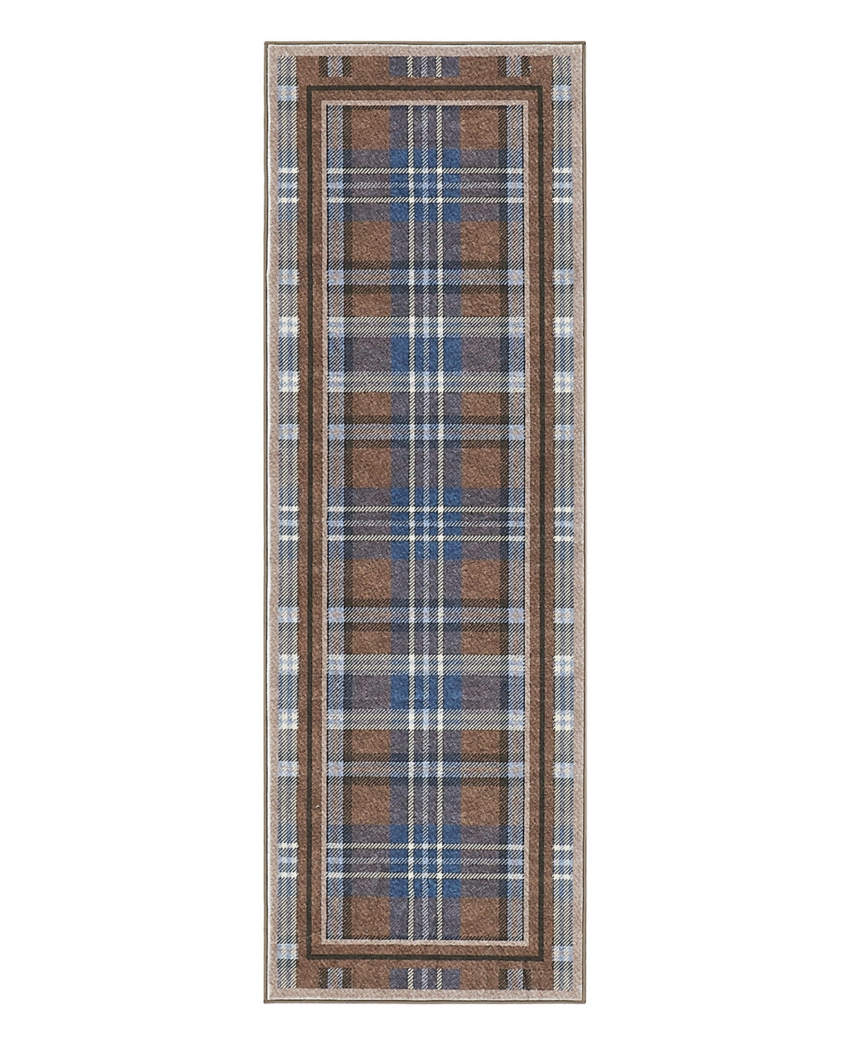 Eddie Bauer Non-Skid Printed Washable Runner Rug, 72" x 24" - Brown