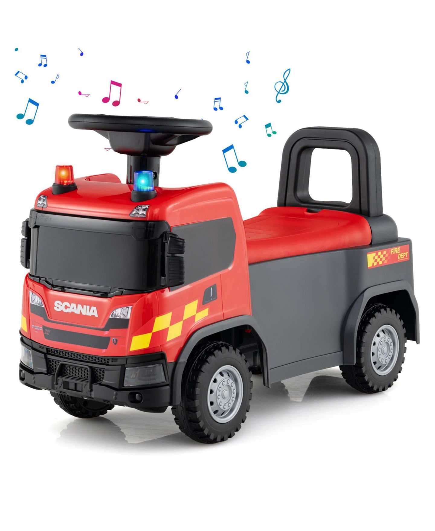 Детская игрушка Mecale Licensed Scania Truck Ride-On Push Car with Music and Steering Wheel, Ages 18 Months+, цвет: Красный — фото 1