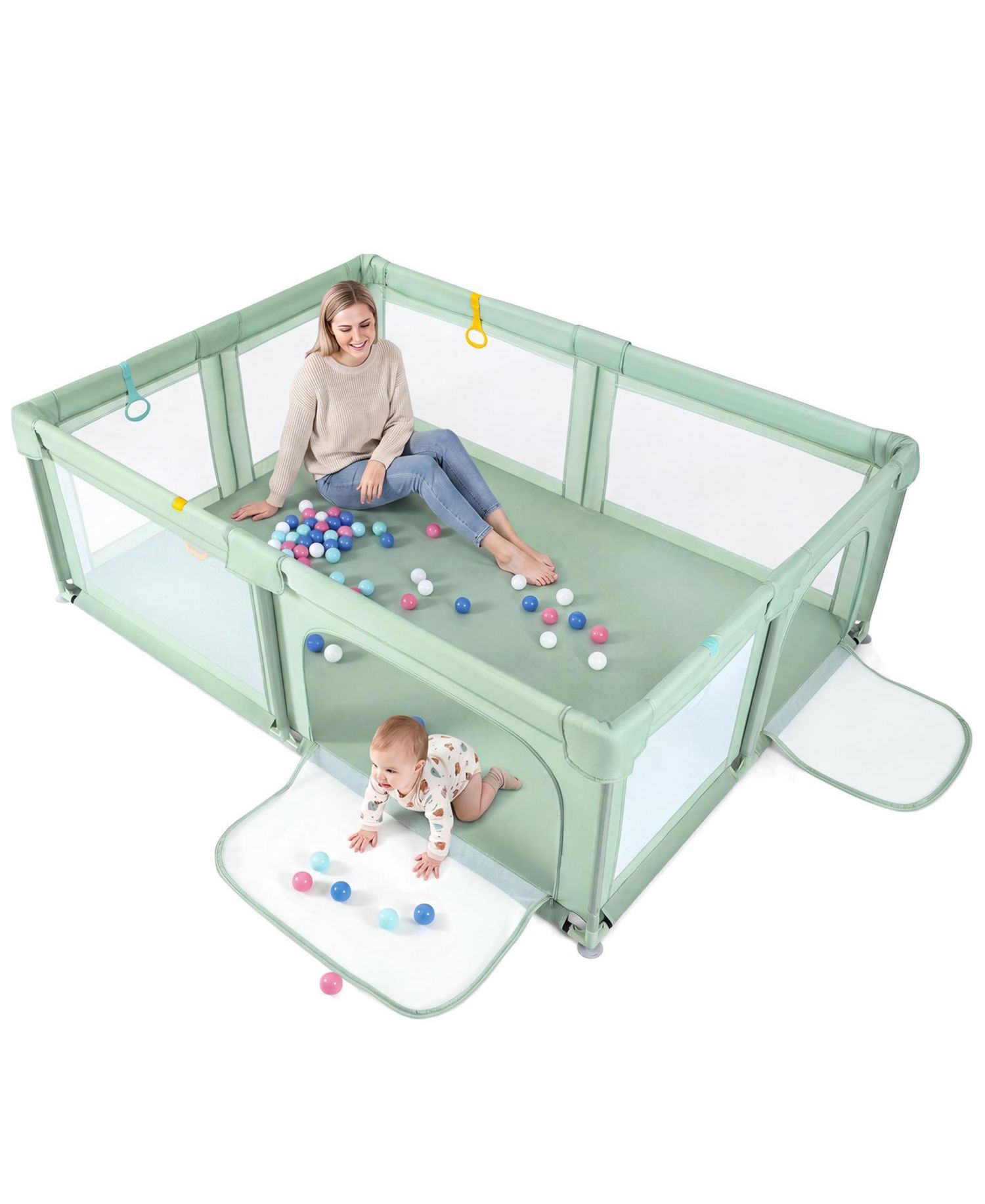 Large Portable Baby Playpen with 50 Ocean Balls