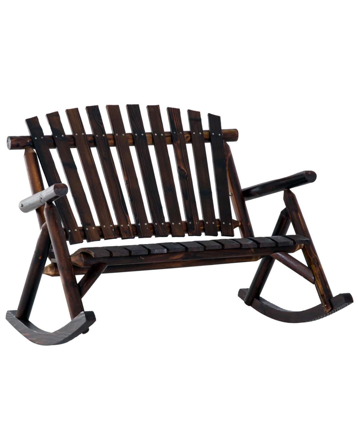 Slickblue Outdoor Patio Rocking Chairs with Comfortable Seating - Brown