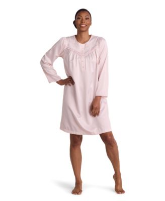 Women's Long-Sleeve Satin Short Gown