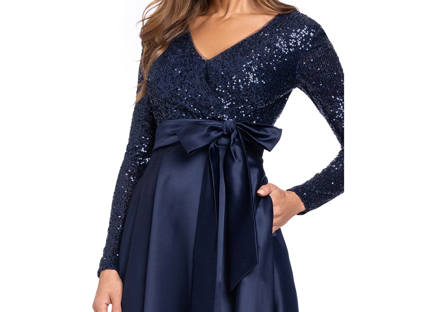 Women's Sequinned Long Sleeve Ballgown Dress