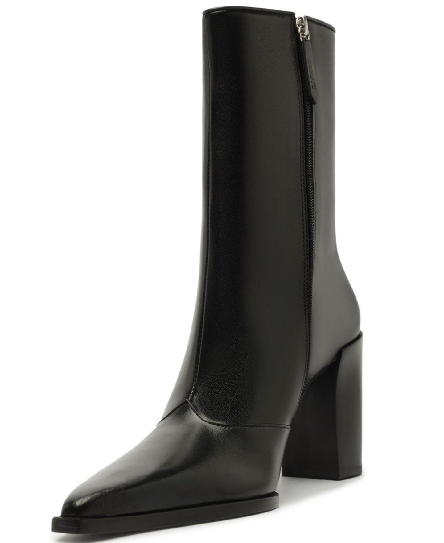 Женские ботинки Schutz Raffaela Pointed Toe Dress Booties, цвет: Чёрный кожаный — фото 8