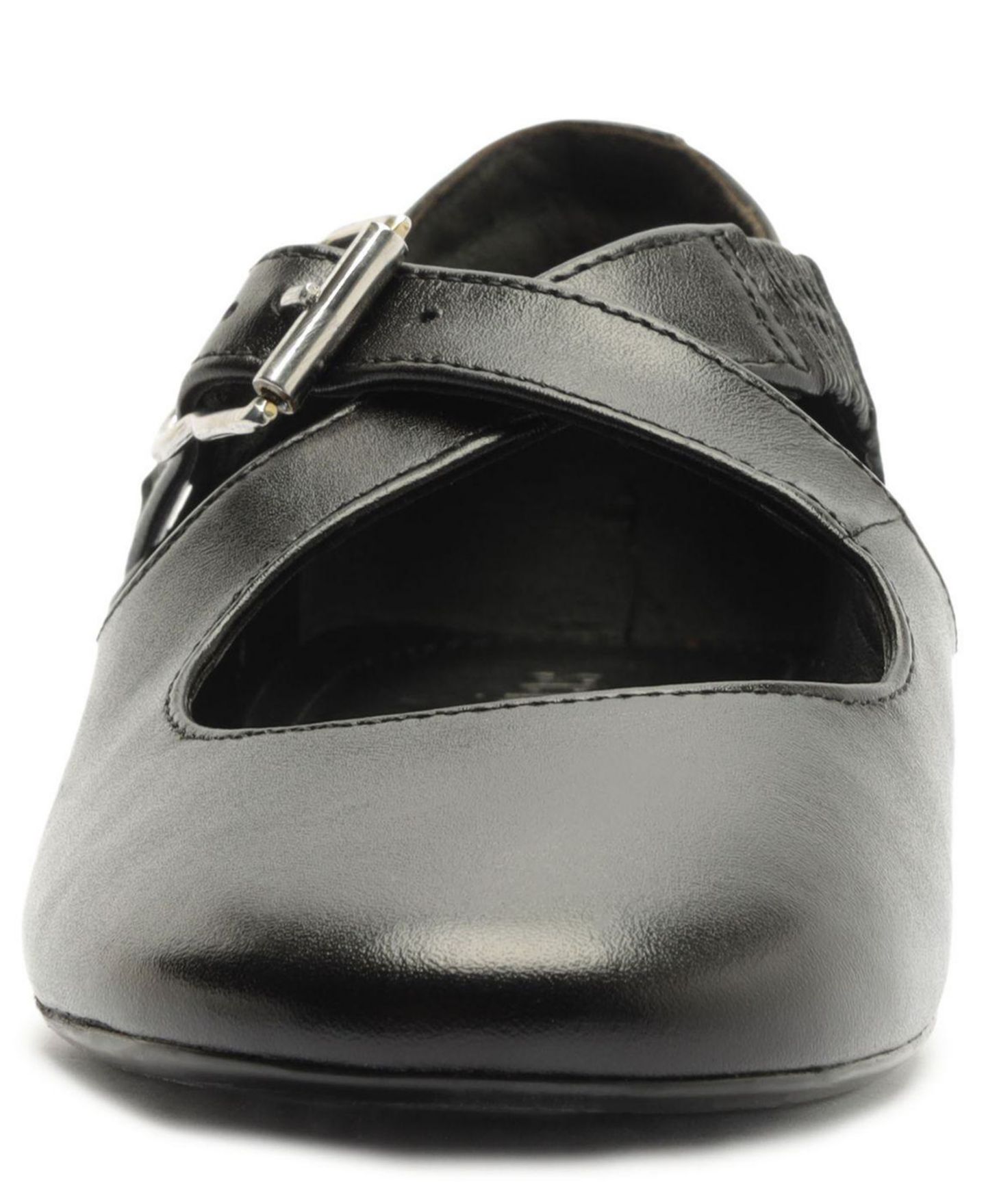 Женские балетки Schutz Molly Criss-Cross Round Toe Flats, цвет: Чёрный — фото 7