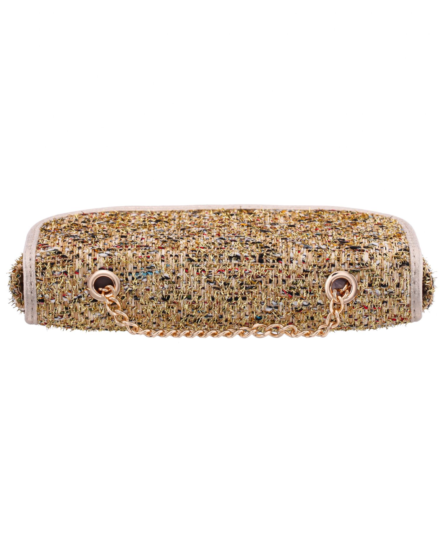 Cerise Metallic Tweed Mini Crossbody Handbag