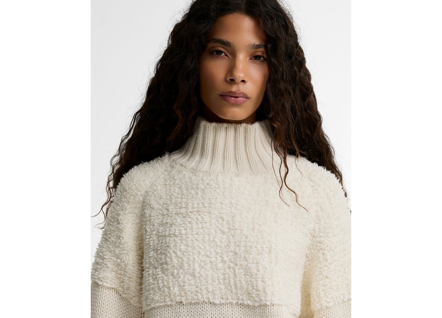 Women's Rothley Knit Wool/Acrylic-Blend Funnel Neck Pullover Sweater