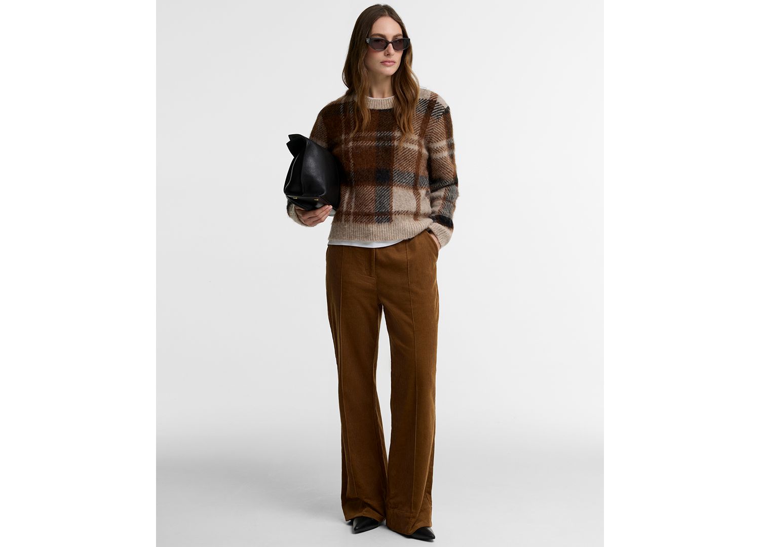Women's Glendyn Tartan Alpaca-Blend Crewneck Sweater