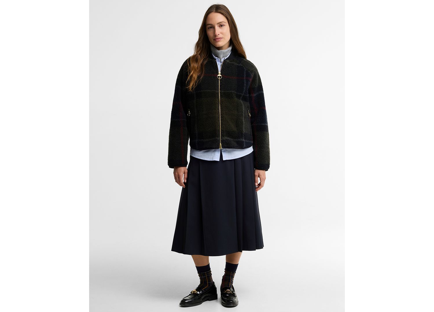 Women's Kirklees Tartan Jacquard Half-Zip Fleece Jacket