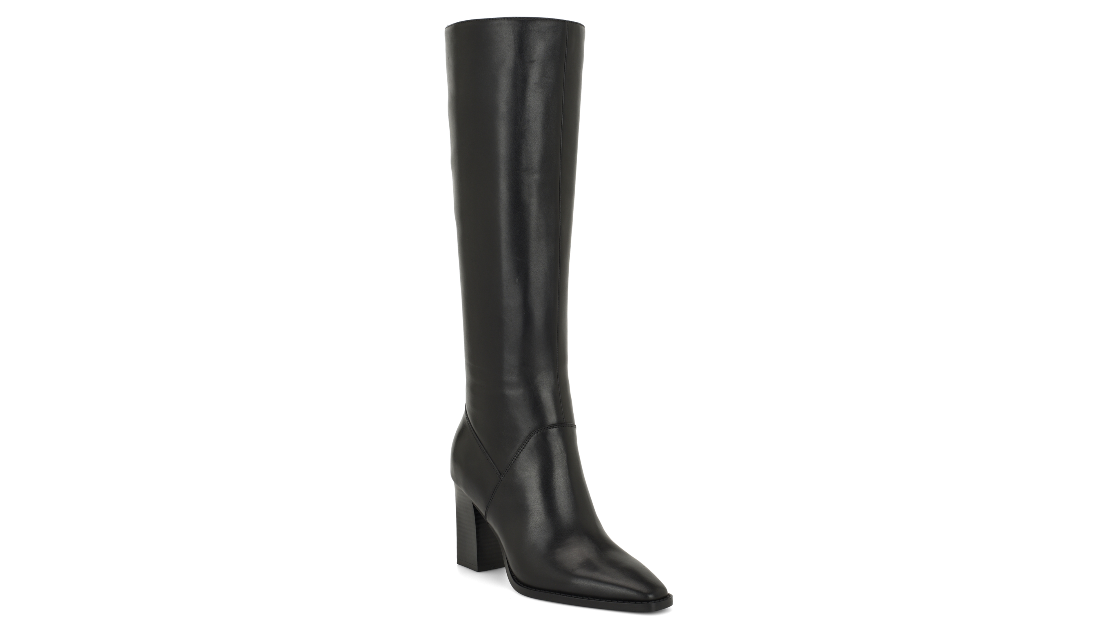 Nine West Women's Zetta Leather Block Heel Dress Boots