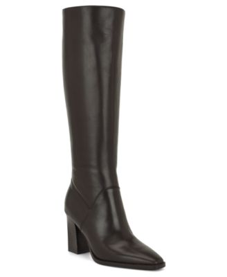 Women's Zetta Tall Leather Block Heel Dress Boots