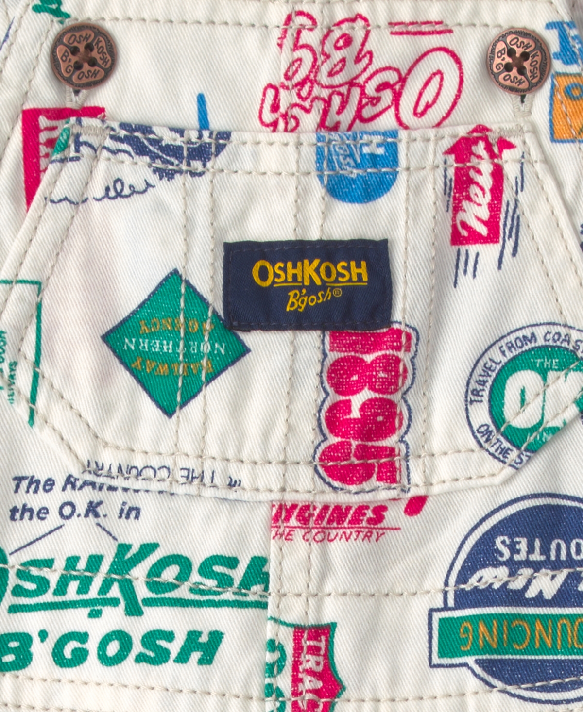 Osh Kosh Baby Boys' Vintage Logo Adjustable-Strap Sleeveless Overalls