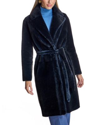 Women's Reversible Belted Shearling Coat
