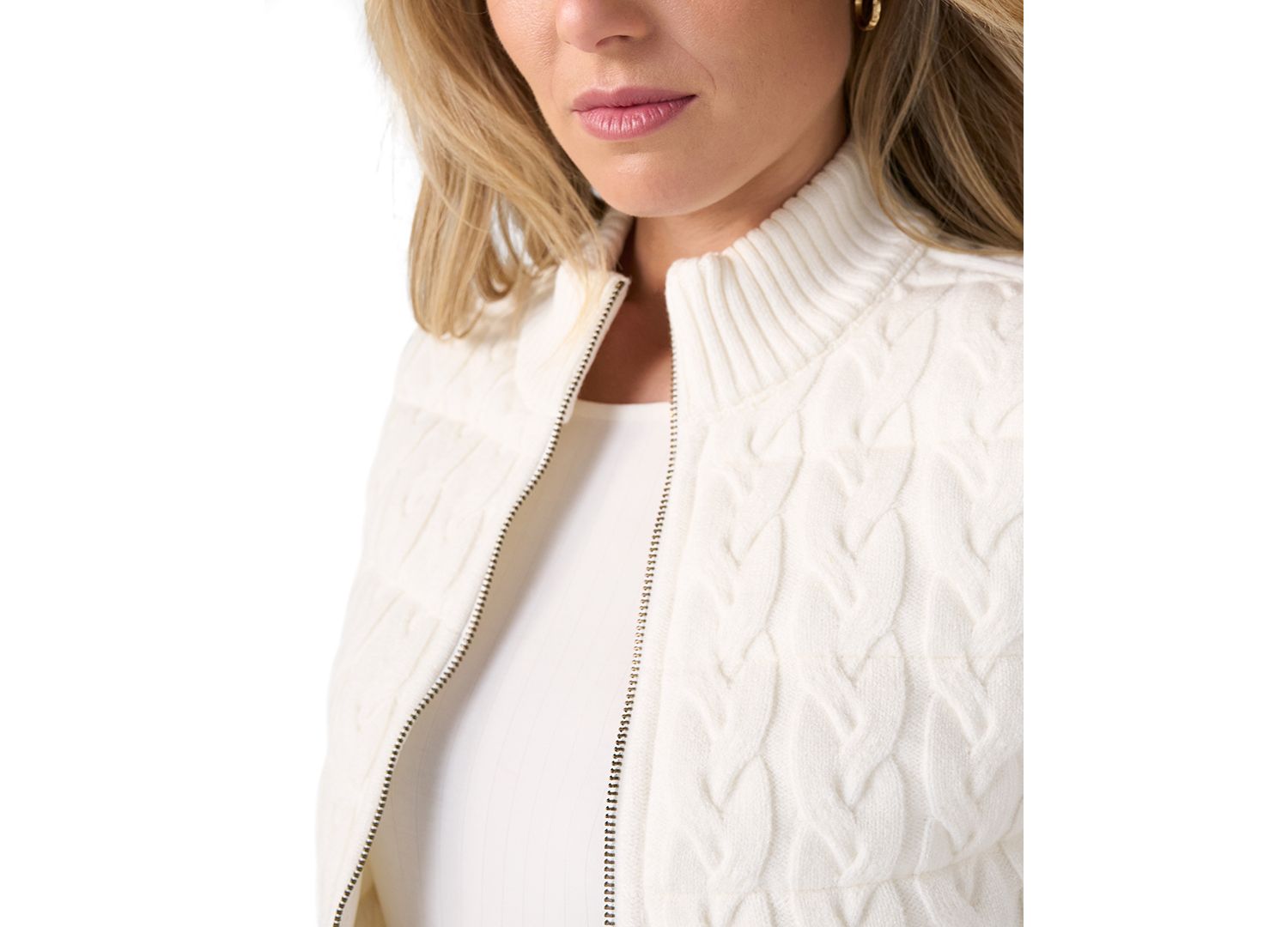 Women's Reversible Quilted Cable-Knit Sweater Vest