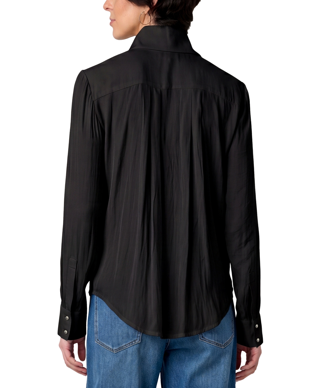 Liverpool Los Angeles Women's High-Collar Long-Sleeve Tuxedo Blouse