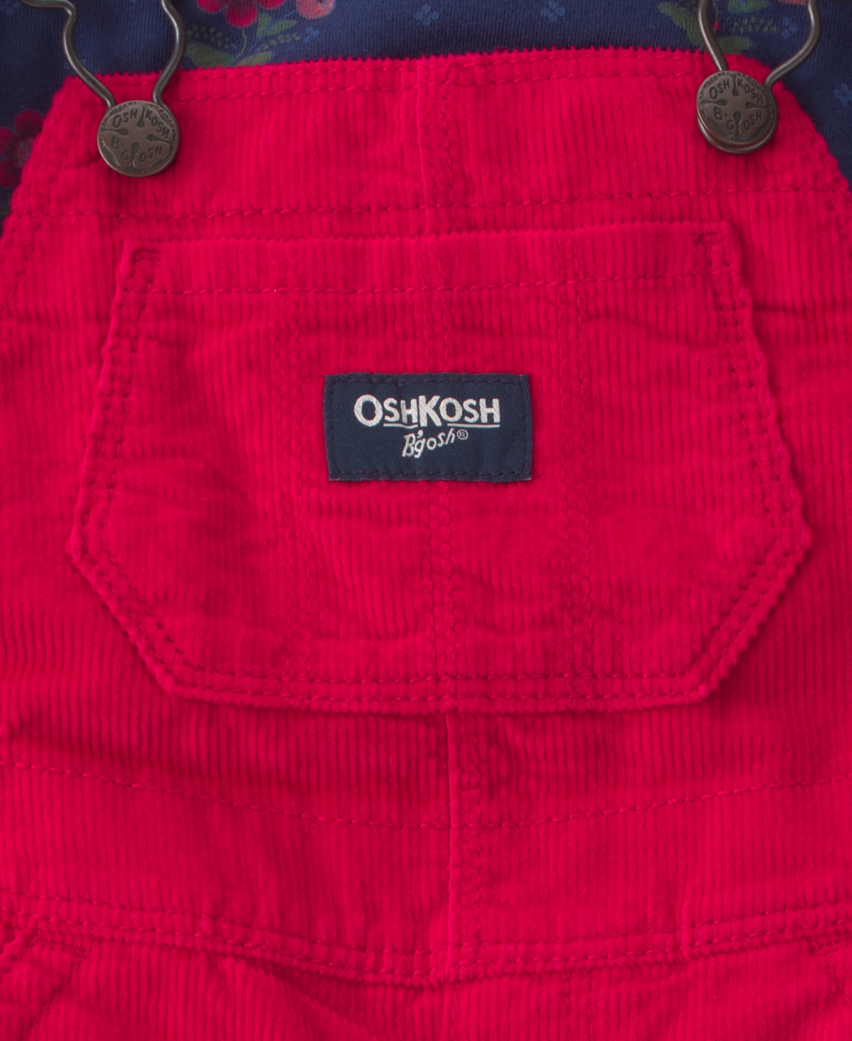 Osh Kosh Baby Girls' Floral Corduroy Long-Sleeve Top and Overall Set