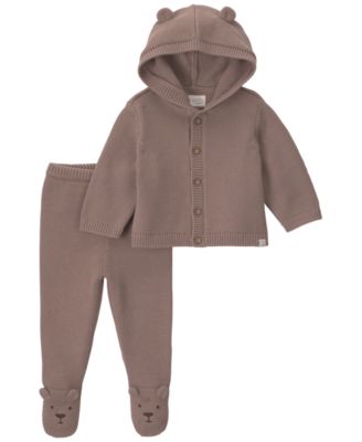 Baby Boys' Cotton Sweater-Knit Gender-Boy or Girl Cardigan and Pant Set
