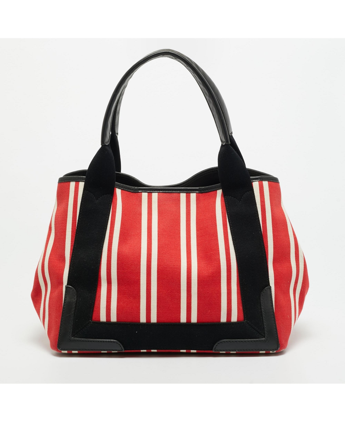Pre-Owned Balenciaga Cabas Striped Canvas Tote Bag