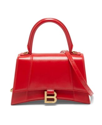 Women's Hourglass Small Leather Top Handle Bag
