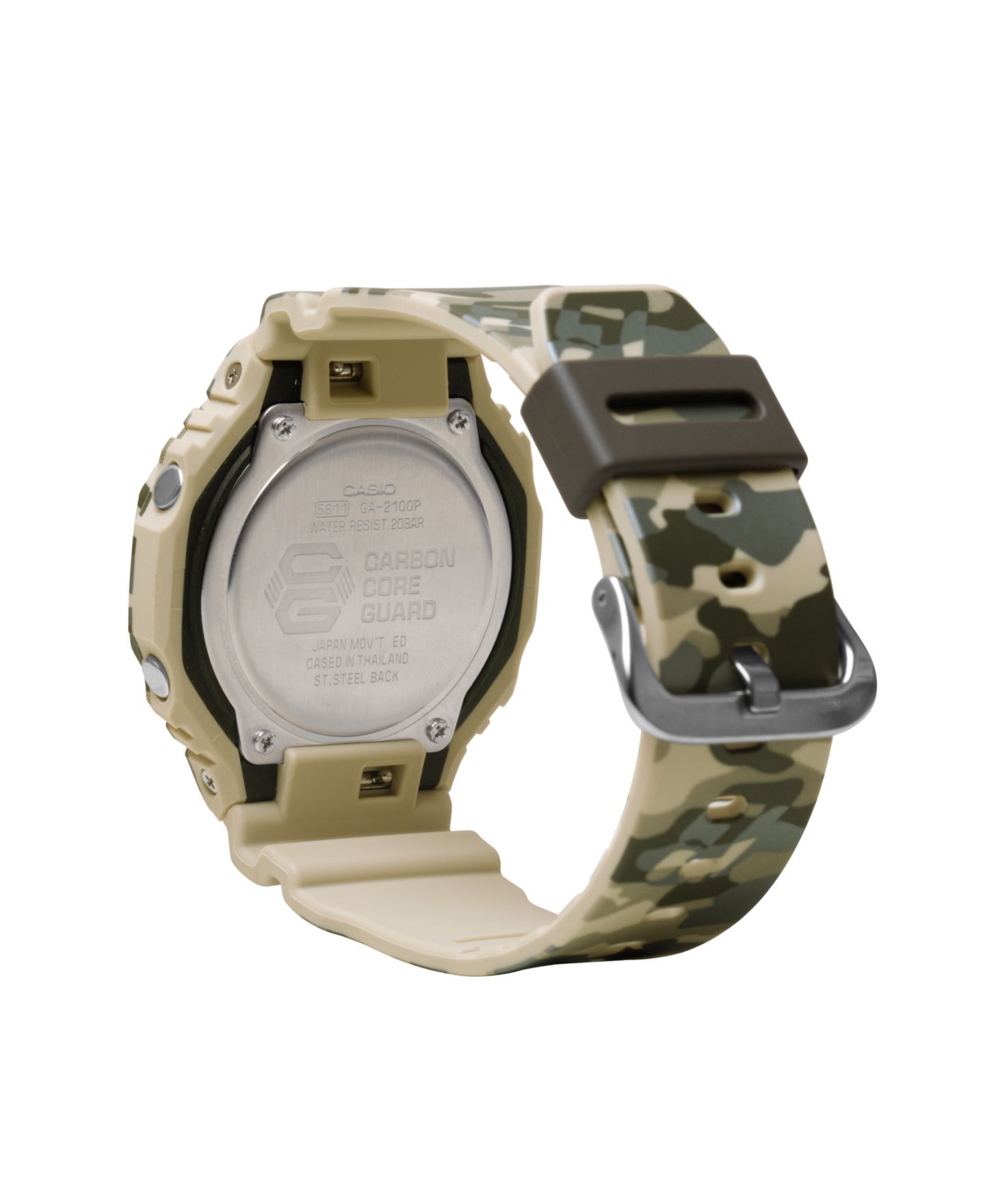 Мужские аналогово-цифровые часы G-Shock из смолы, камуфляж Tan, 45.4 мм — фото 2
