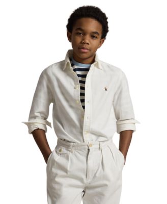 8-20 Boys' Embroidered Pony Logo Cotton Oxford Shirt