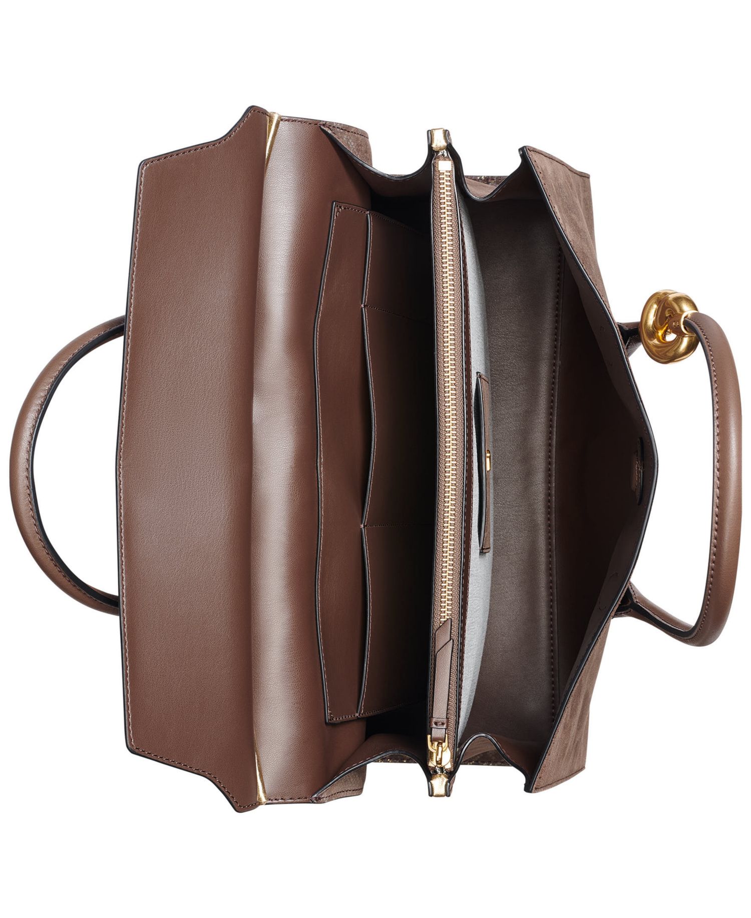 Loden Snake Embossed Suede Satchel