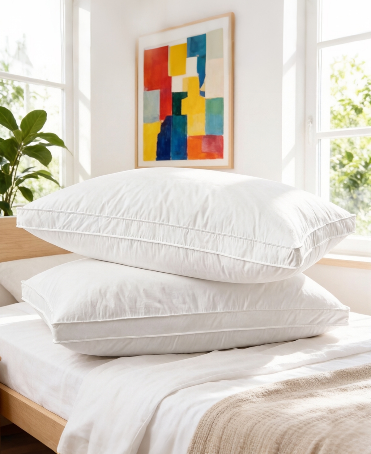 Unikome Medium Firm Goose Feather Down 2-Pack Pillows