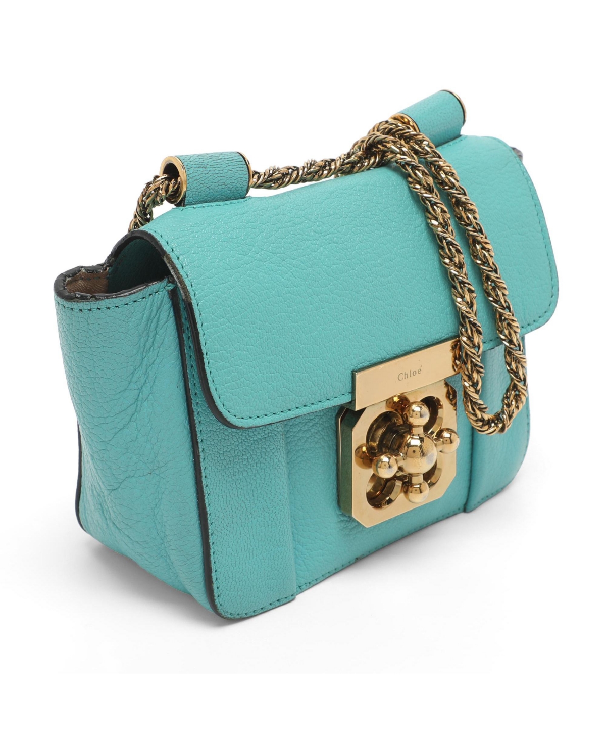 Pre-Owned Chloe Women's Elsie Mini Turquoise Leather Crossbody Bag