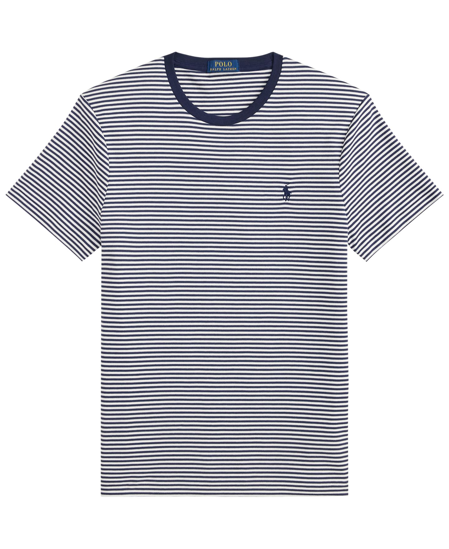 Мужская футболка Polo Ralph Lauren Iconic Mesh Crewneck, цвет: Тёмно-синий / Белый — фото 5