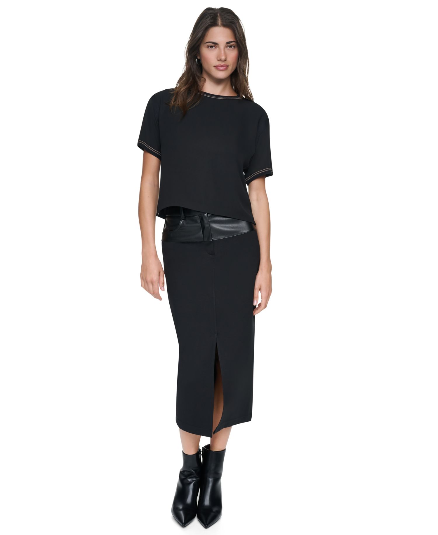 Women's Dolman Sleeve Contrast Stitching Top