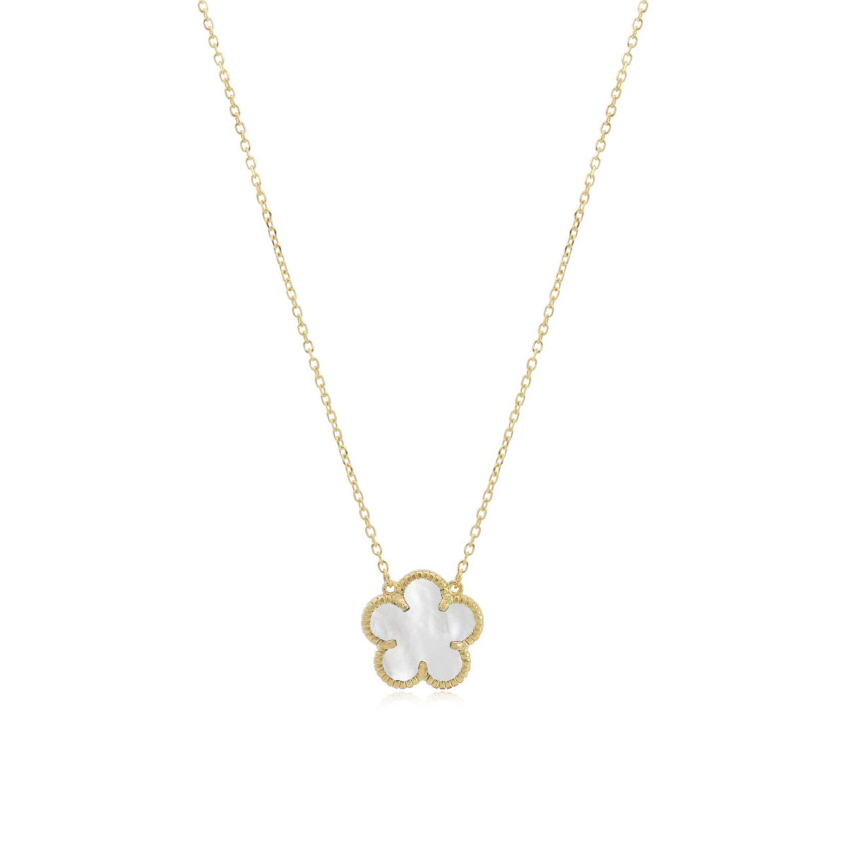 The Lovery Mother of Pearl Single Spring Flower Necklace 14K Gold-Plated Sterling Silver - Mother of pearl