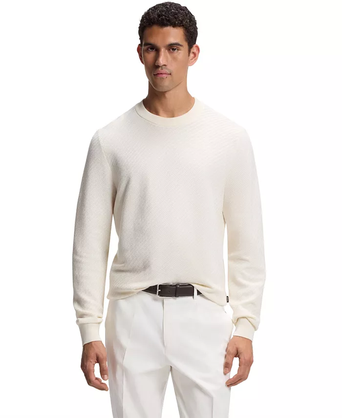Men's Cotton Diagonal-Knit Regular-Fit Sweater - thumbnail 6