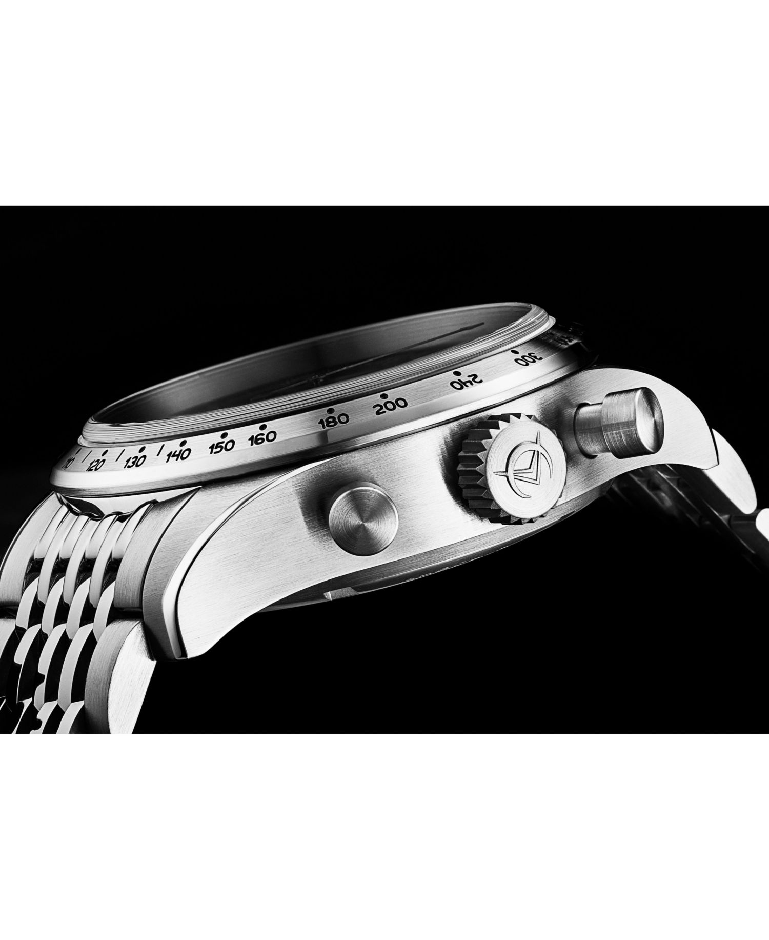 Megalos Men's Swiss Automatic Chronograph 43mm Silver Tone Stainless Steel Case Blue Dial Sapphire Crystal 100M Water Resistant