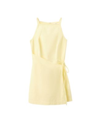 Women's Straps and Bow Detail Mini Cotton Dress