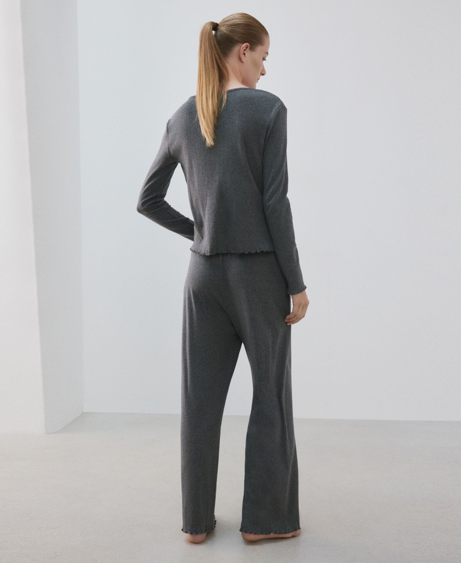 Women's Openwork-Knit Cotton Pajama Pants