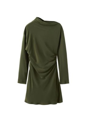 Women's Long-Sleeve Mini Boat-Neck Dress