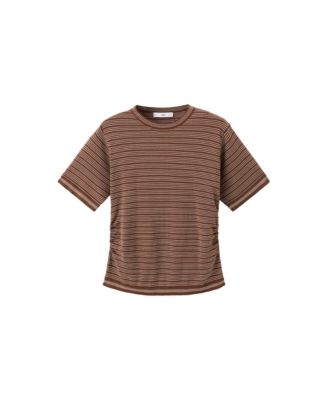 Women's Crewneck Striped Short-Sleeve Sweater
