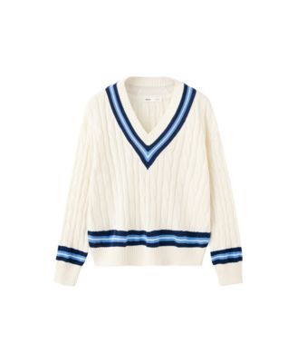 Women's Cable-Knit V-Neck Sweater