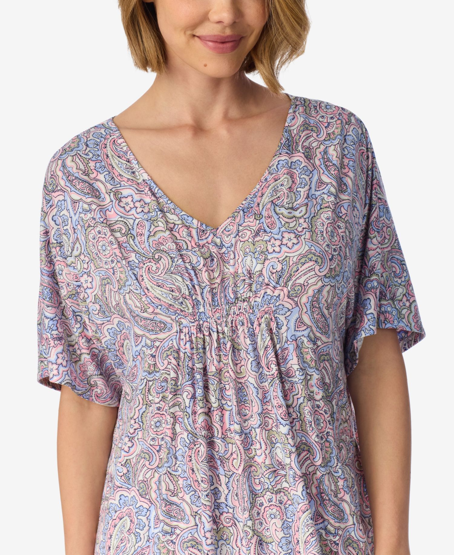 Women's V-Neck Pockets Nightgown