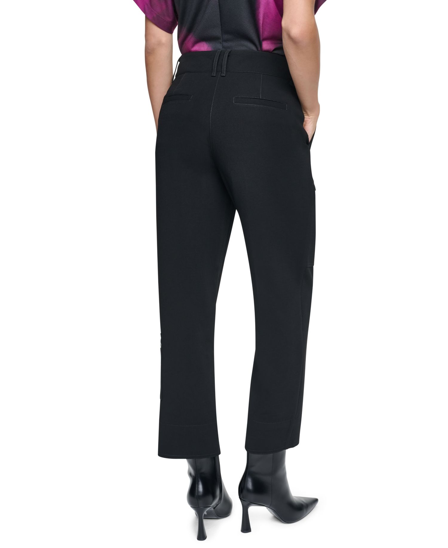 Women's Cargo Straight-Leg Zipper Pocket Pants