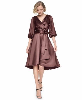 brown wrap around dress Women's Dresses Beach Vacation Sundresses Halter 28x30 Ralph lauren Embrace effortless elegance with Sleeve Length:Extra Long - 36