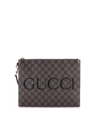 Logo Wristlet Zip Pouch GG Coated Canvas