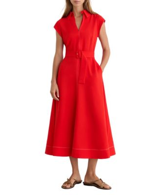 Women's Sloane Collared Belted A-Line Dress
