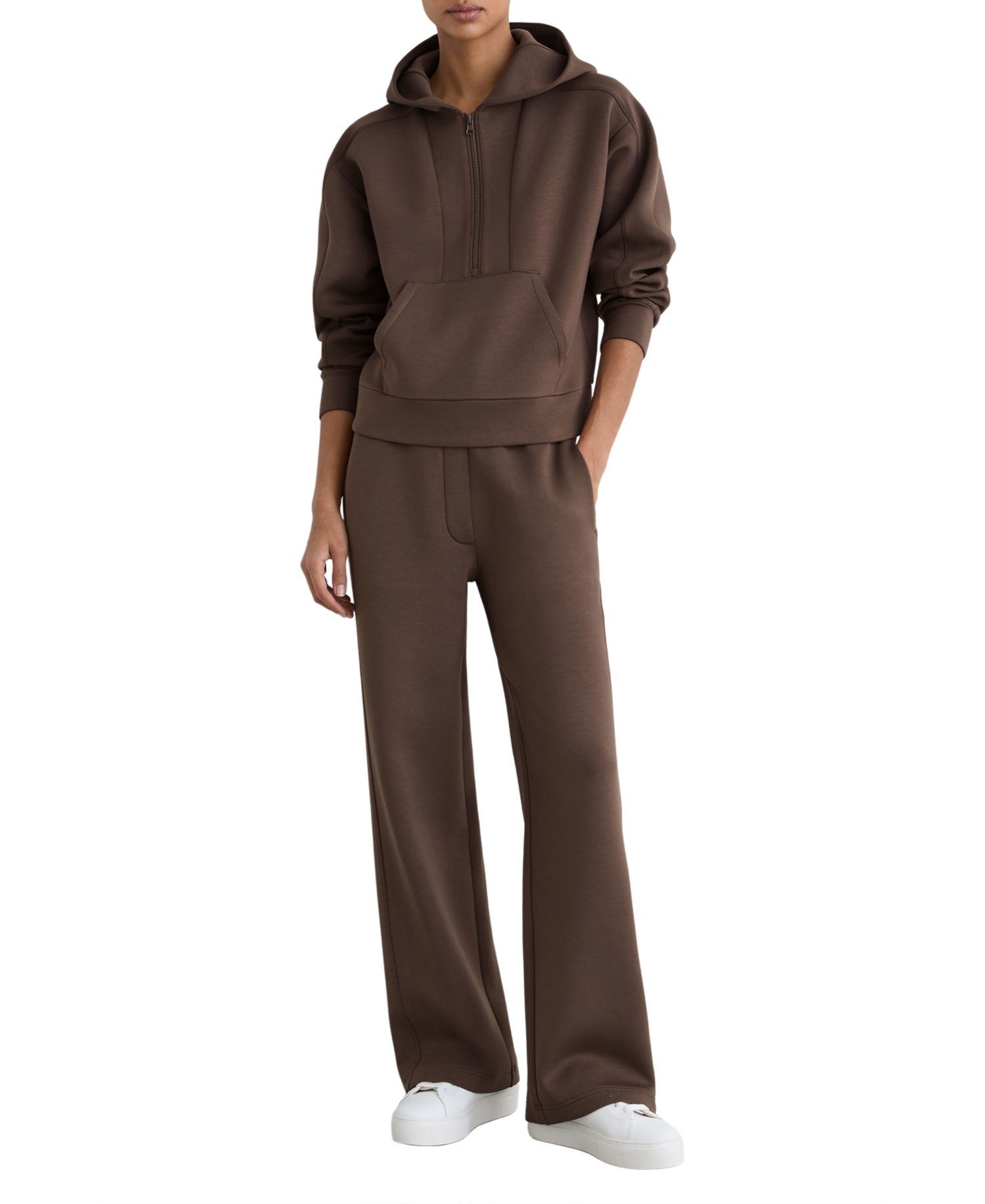 Women's Lockie Premium-Interlock Half-Zip Kangaroo-Pocket Hoodie