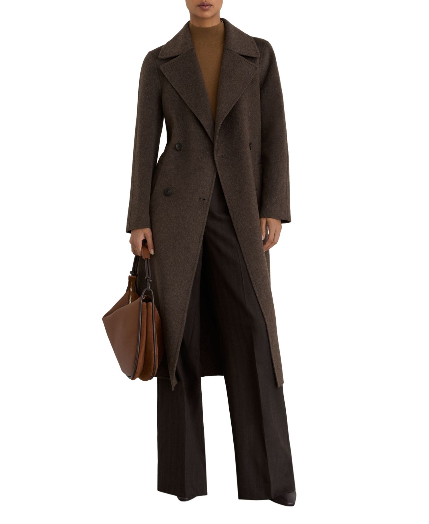 Petite Rene Double-Breasted Wool-Blend Coat