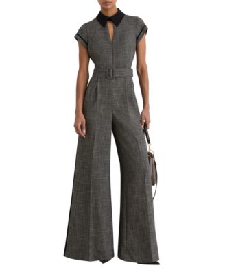 Women's Bella Collared Short-Sleeve Wide-Leg Jumpsuit