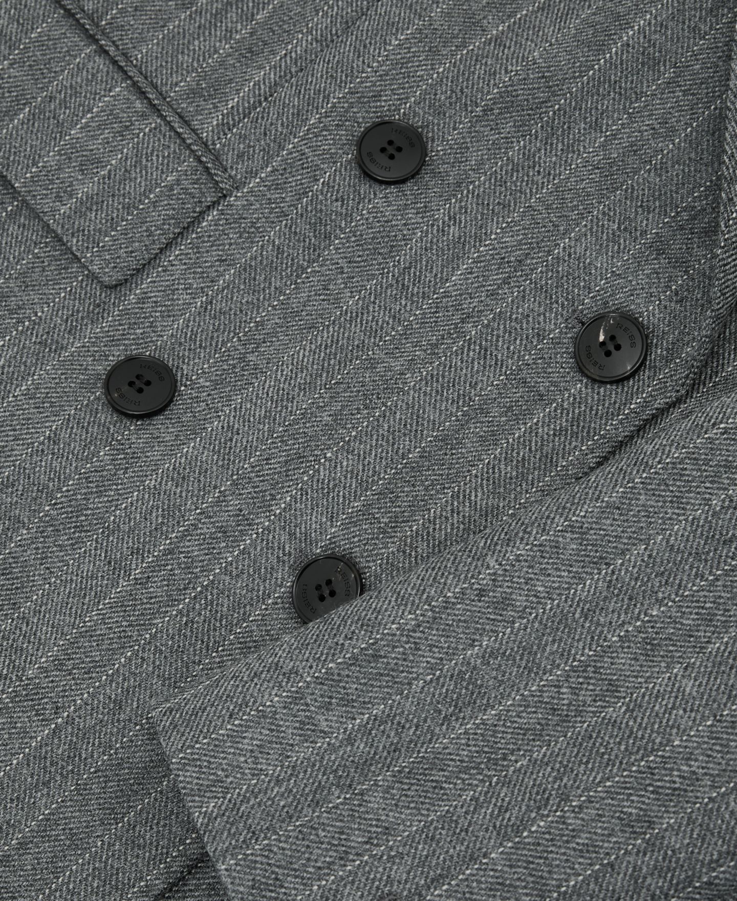Женский пиджак REISS Astrid Wool Double-Breasted Pinstripe Blazer, цвет: Серый — фото 4