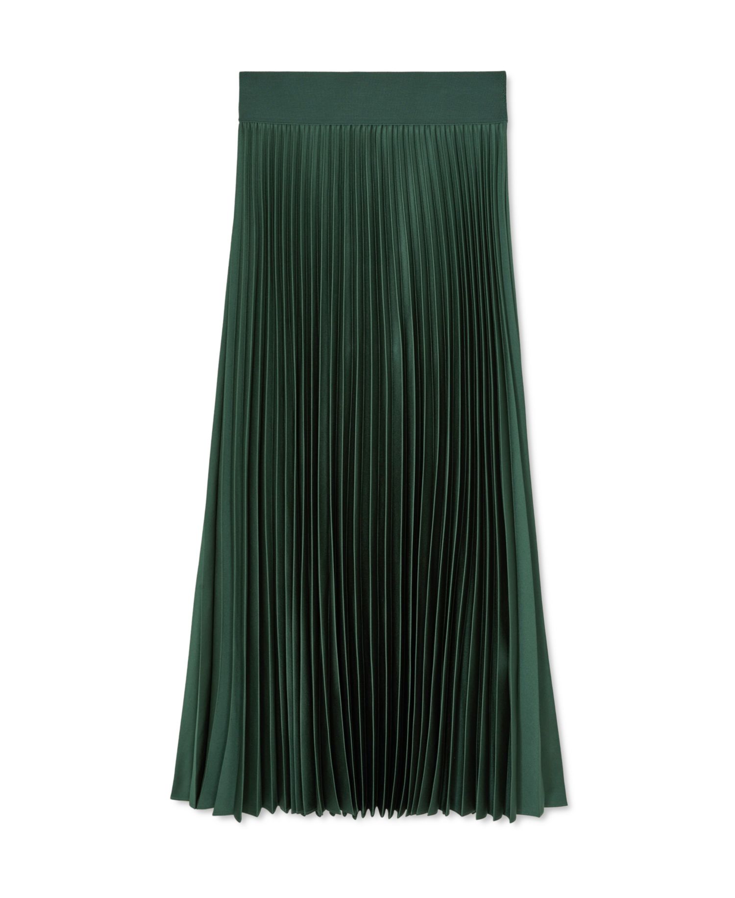 Women's Seren Pleated A-Line Satin Midi Skirt