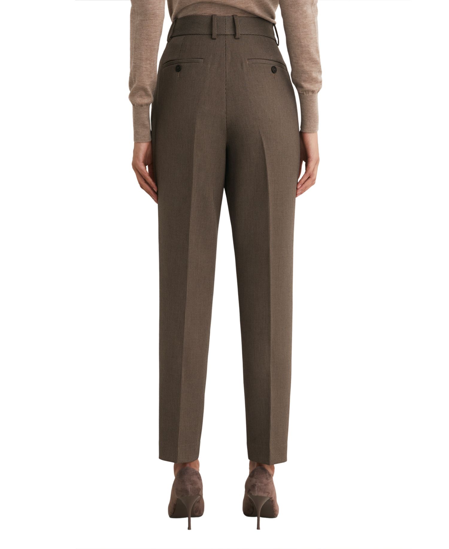 Petite Gabi Puppytooth Slim-Fit Trousers