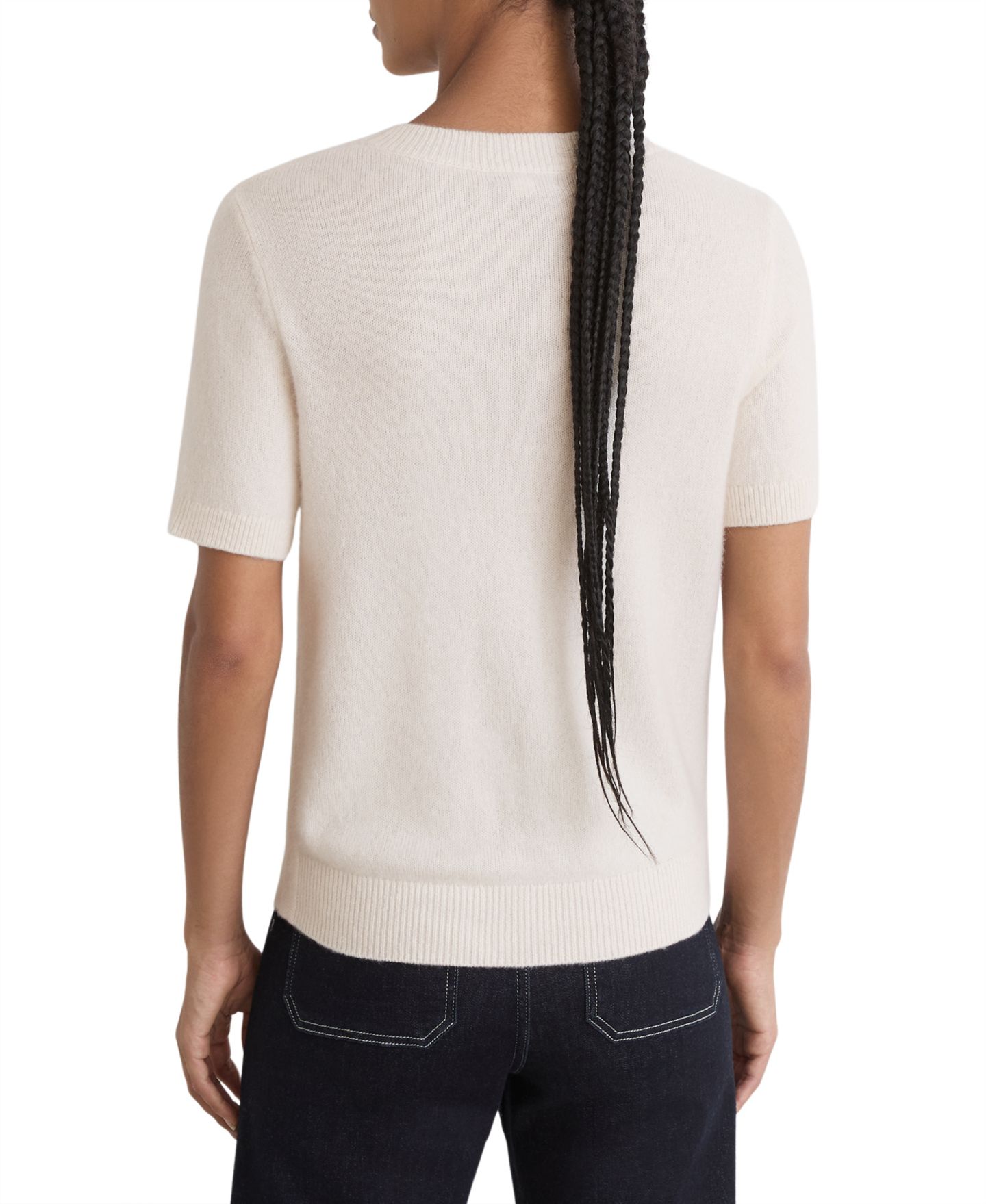 Женская футболка REISS Stevie Crewneck Short-Sleeve Cashmere, цвет: Слоновая кость — фото 2